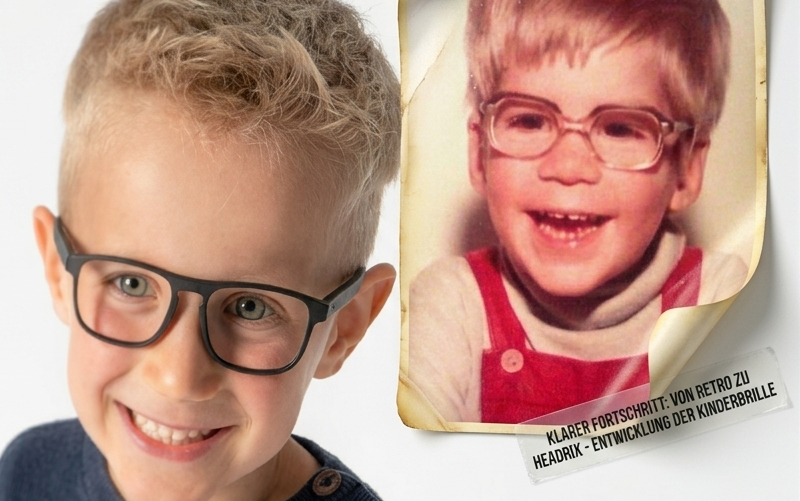 Coole Looks für Kids: Der 70er-Jahre Kinderbrillenstyle im Vergleich mit HEADRIX heute (KI erstellt mit Originalbildern) als Titel